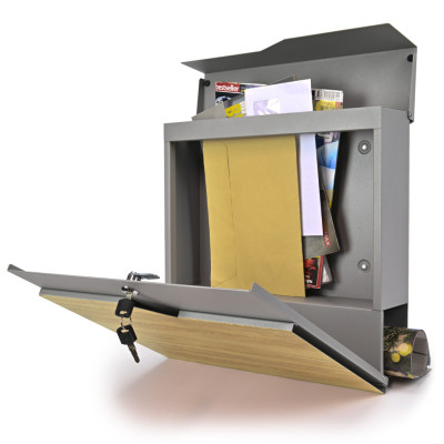 S3637 poštovní schránka stříbrná + imit.dřeva