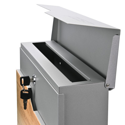 S3637 poštovní schránka stříbrná + imit.dřeva