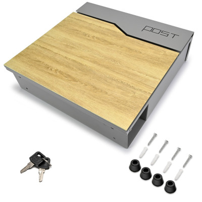 S3637 poštovní schránka stříbrná + imit.dřeva