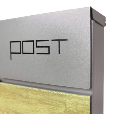 S3637 poštovní schránka stříbrná + imit.dřeva