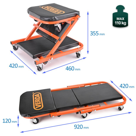 Dílenské lehátko/židle 2v1 SN6711