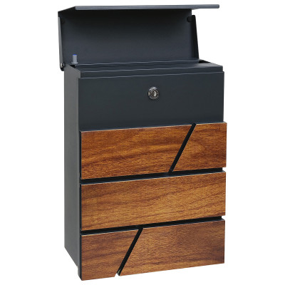 BK.524.WO.AM poštovní schránka antracit + dřevo