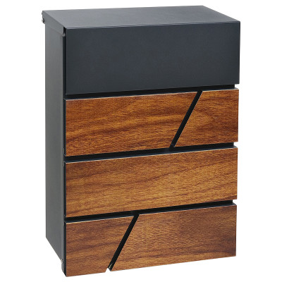 BK.524.WO.AM poštovní schránka antracit + dřevo