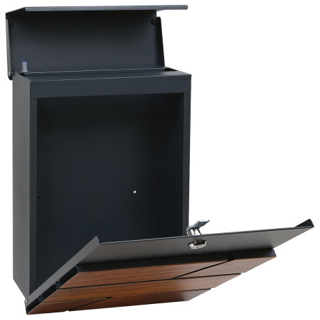 BK.524.WO.AM poštovní schránka antracit + dřevo