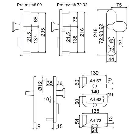 R.701.ZB.N.TB4 bezpečnostní kování