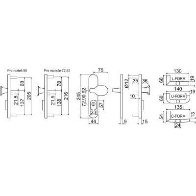 R.711.ZB.N.TB4 bezpečnostní kování