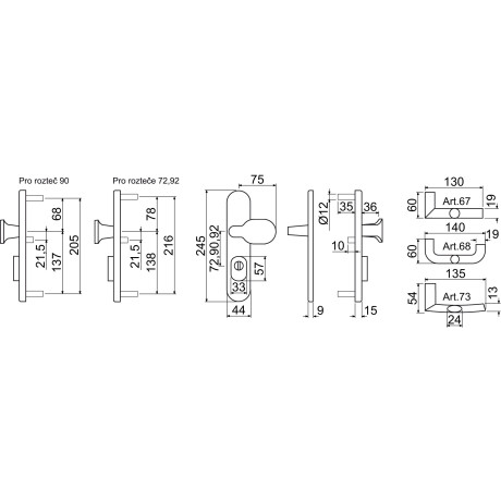 R.711.ZB.CE.TB4 bezpečnostní kování