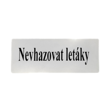 Jmenovka na přilepení "Nevhazovat letáky"