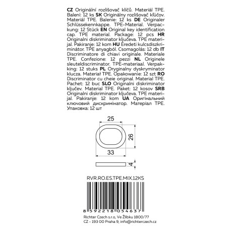RVR.RO.ES.TPE.MIX.12KS rozlišovač klíčů