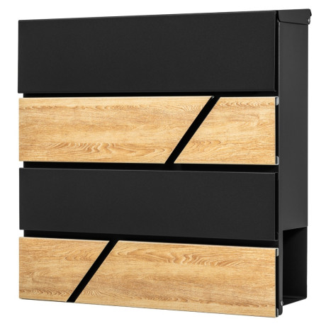 D3638 poštovní schránka černá + imit. dřeva