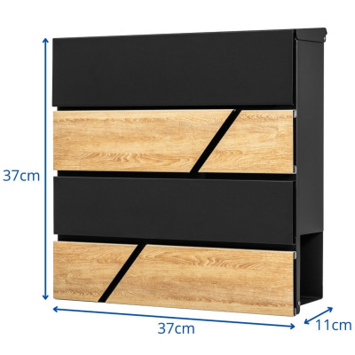 D3638 poštovní schránka černá + imit. dřeva