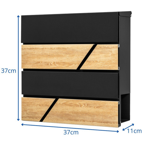 D3638 poštovní schránka černá + imit. dřeva