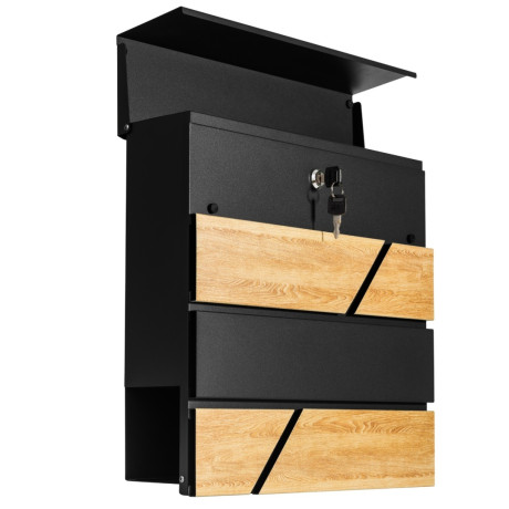D3638 poštovní schránka černá + imit. dřeva