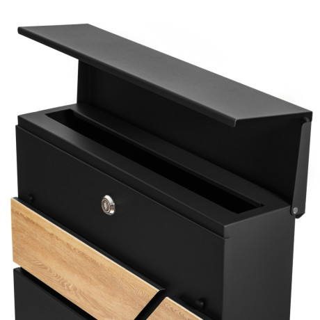 D3638 poštovní schránka černá + imit. dřeva