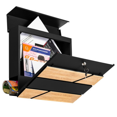 D3638 poštovní schránka černá + imit. dřeva