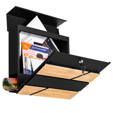 D3638 poštovní schránka černá + imit. dřeva