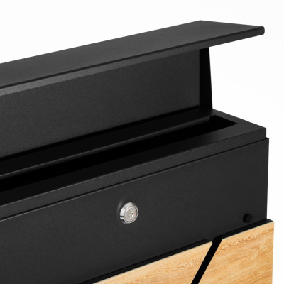 D3638 poštovní schránka černá + imit. dřeva