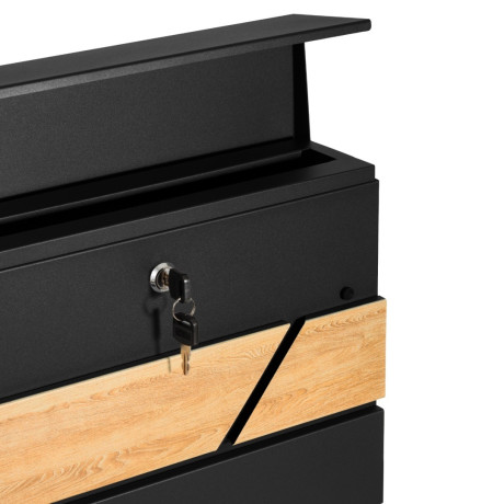 D3638 poštovní schránka černá + imit. dřeva