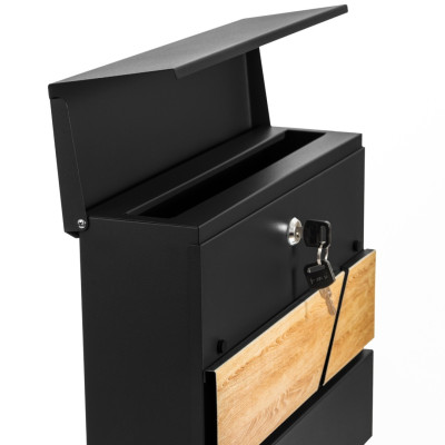 D3638 poštovní schránka černá + imit. dřeva