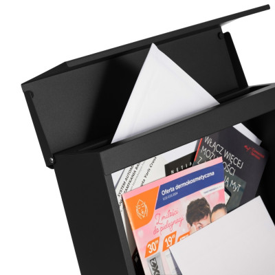 D3638 poštovní schránka černá + imit. dřeva