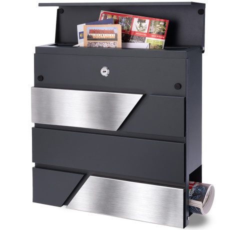 D3711 poštovní schránka antracit + nerez