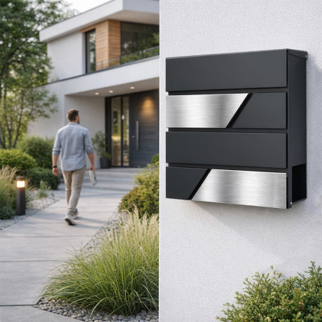 D3711 poštovní schránka antracit + nerez