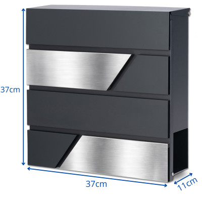 D3711 poštovní schránka antracit + nerez