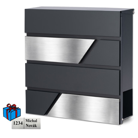 D3711 poštovní schránka antracit + nerez