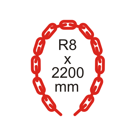 Bezpečnostní řetěz Ø 8mm x 2200mm