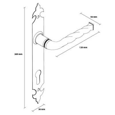 OLA klika do brány černá OLA klika do brány černá