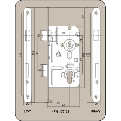 V80/72/55 zámek stavební