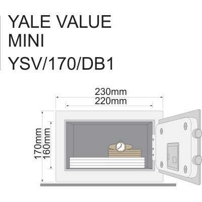Yale Value Safe mini modrý Yale Value Safe mini modrý