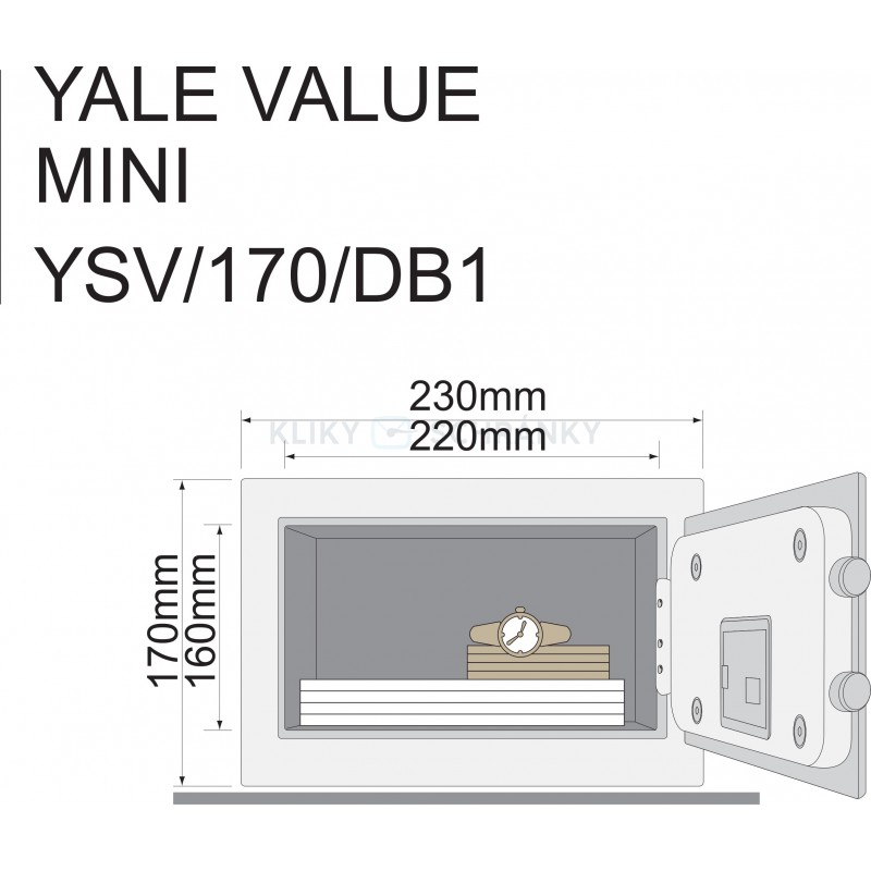 YALE VALUE Mini YSV/170/DB2/P sejf růžový 