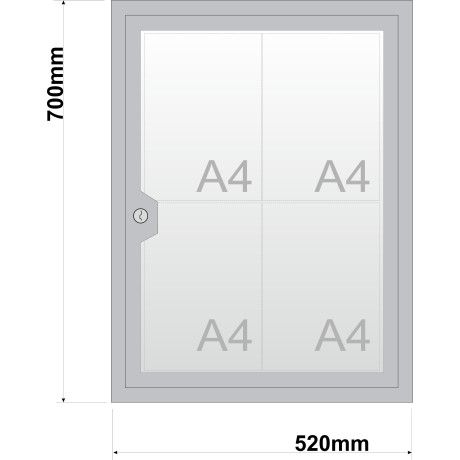 Informační vitrína s otevíracími dveřmi 520 X700