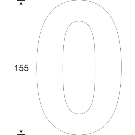 číslo "0" 155mm nerez