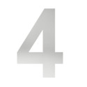 číslo "4" 155mm nerez