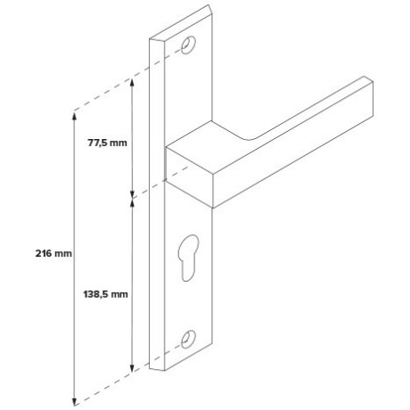 TOTAL vchodová klika-klika INOX levá