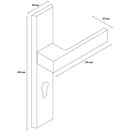 TOTAL vchodová klika-klika INOX levá