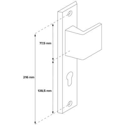 TOTAL vchodová klika-madlo černá pravá TOTAL vchodová klika-madlo černá pravá