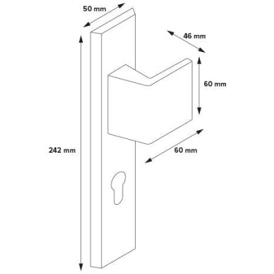 TOTAL vchodová klika-madlo černá pravá TOTAL vchodová klika-madlo černá pravá