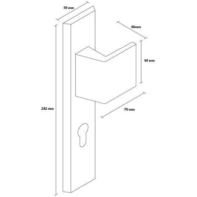TOTAL vchodová klika-madlo INOX pravá