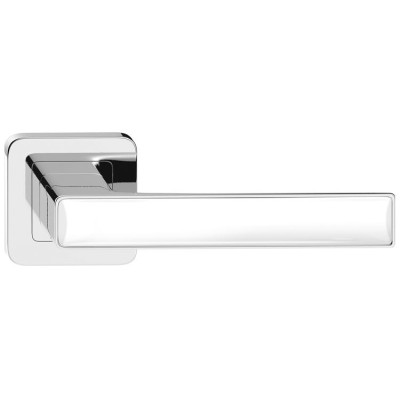 DECO klika chrom + dekor bílý lesklý DCMBIB