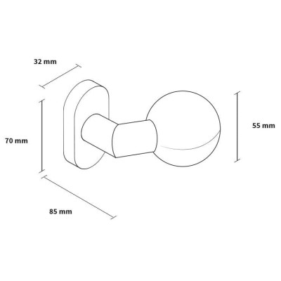 Koule oválný štít zahnutá nerez SGOW