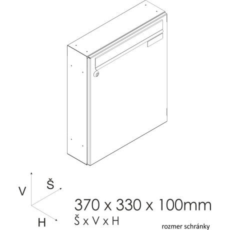 SJ 370/330 poštovní schránka jednostranná RAL