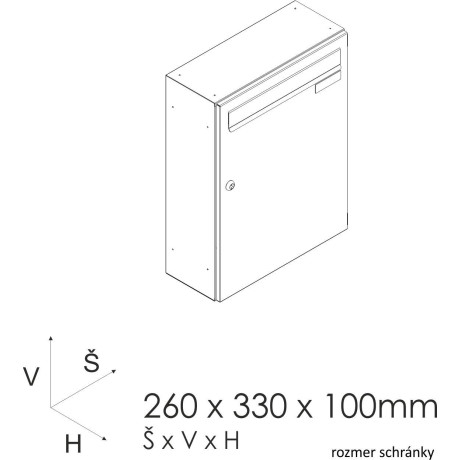 SJ 260/330 poštovní schránka jednostranná RAL
