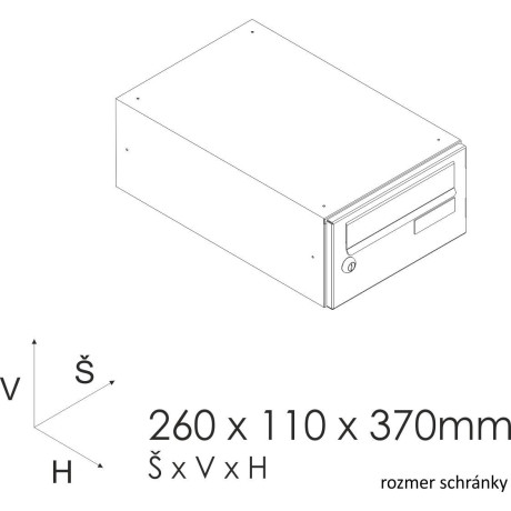 SJ 260/110 poštovní schránka jednostranná RAL
