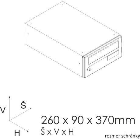 SJ 260/90 poštovní schránka jednostranná RAL