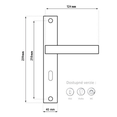 QUBIK klika nikl broušený QUBIK klika nikl broušený