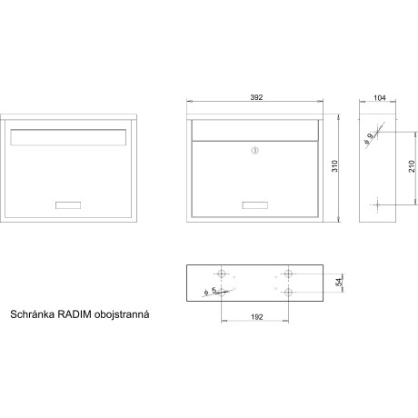 RADIM oboustranná schránka nerez