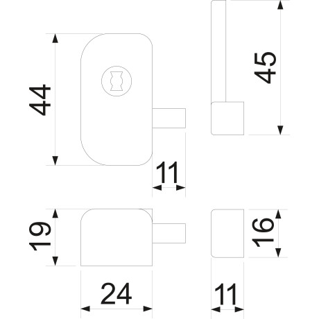 RHL VZ RAL 8016 TH okenní zámek hnědý